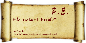 Pásztori Ernő névjegykártya