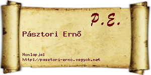 Pásztori Ernő névjegykártya