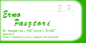 erno pasztori business card